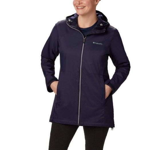 Women's Columbia Switchback Lined Long Jackets Navy | Plus Size CA-KCL15